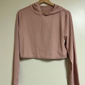 Blush Pink cropped Athletic Sweater